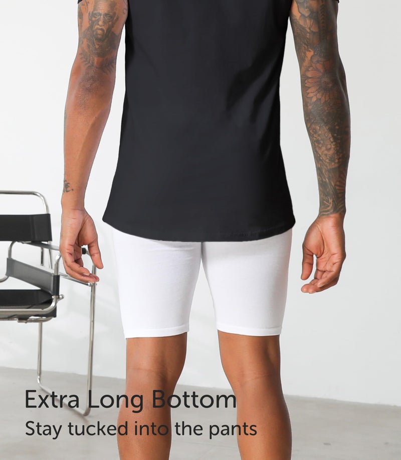 Comfneat Men's 6-Pack Undershirts 100% Cotton Comfy V-Neck T-Shirts (Black 6-Pack, M) - Image 5